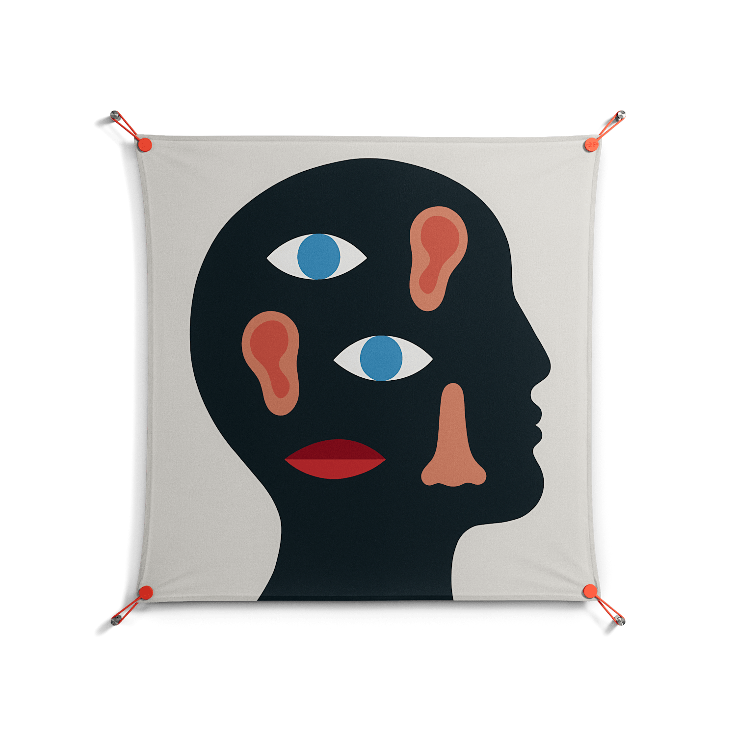 Désordre_Intérieur - Work On Wall - David Vanadia - Orange - 90 x 90 cm