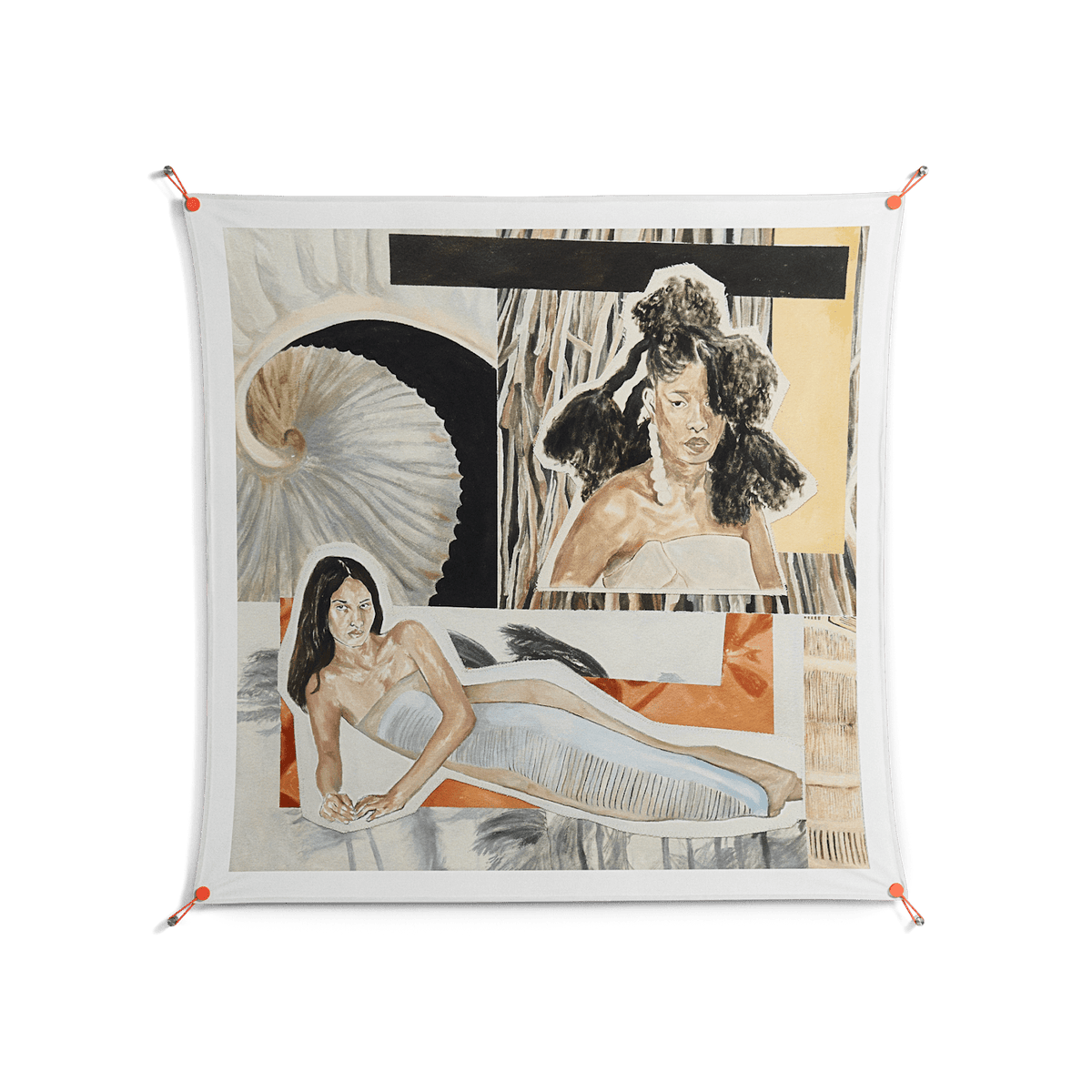 Sweet Far Away - Work On Wall - Sophie Goudman - Orange - 140 x 140 cm