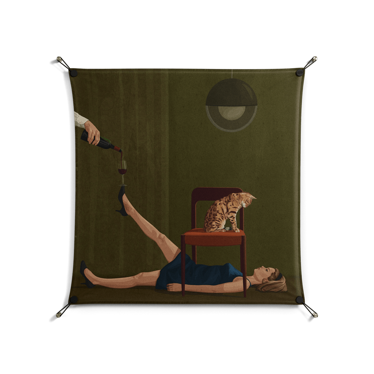 Friday Night Rituals - Work On Wall - Kristin Eriksson - Black - 90 x 90 cm
