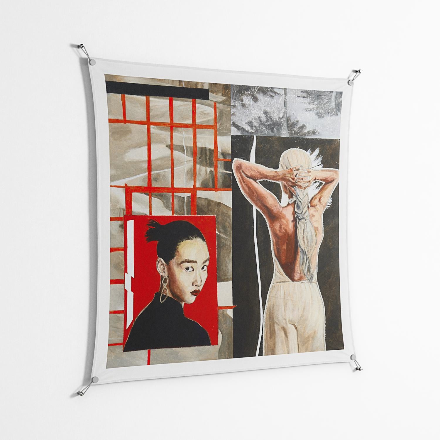 Where We Belong - Work On Wall - Sophie Goudman - Silver - 140 x 140 cm