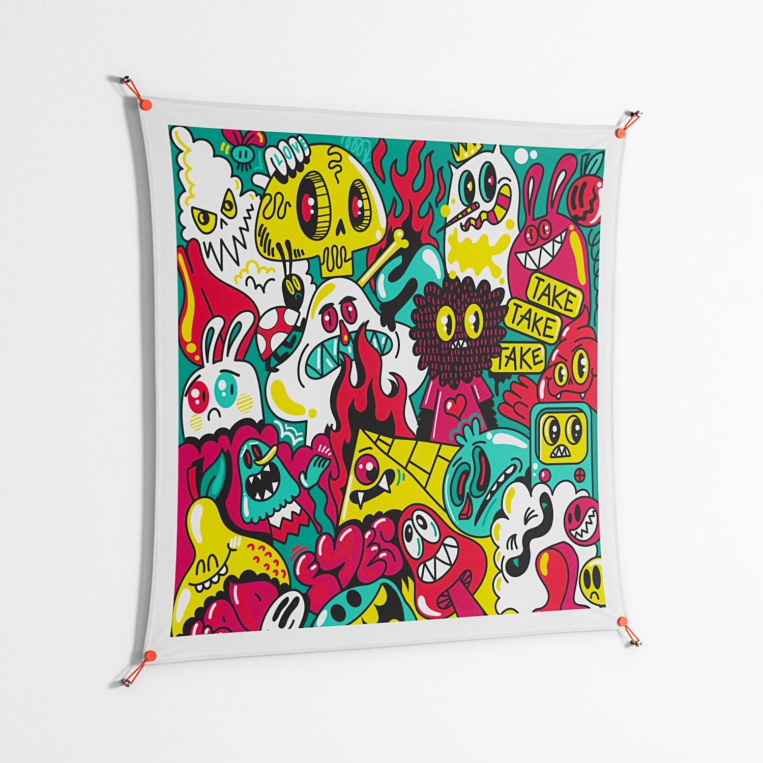 Fridays I'm In Love - Work On Wall - Craig Watkins - Orange - 140 x 140 cm