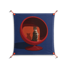 Cat in Chair C - Work On Wall - Kristin Eriksson - Orange - 70 x 70 cm
