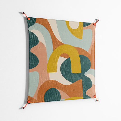 Abstract Sunrise - Work On Wall - Amy Suther - Orange - 90 x 90 cm