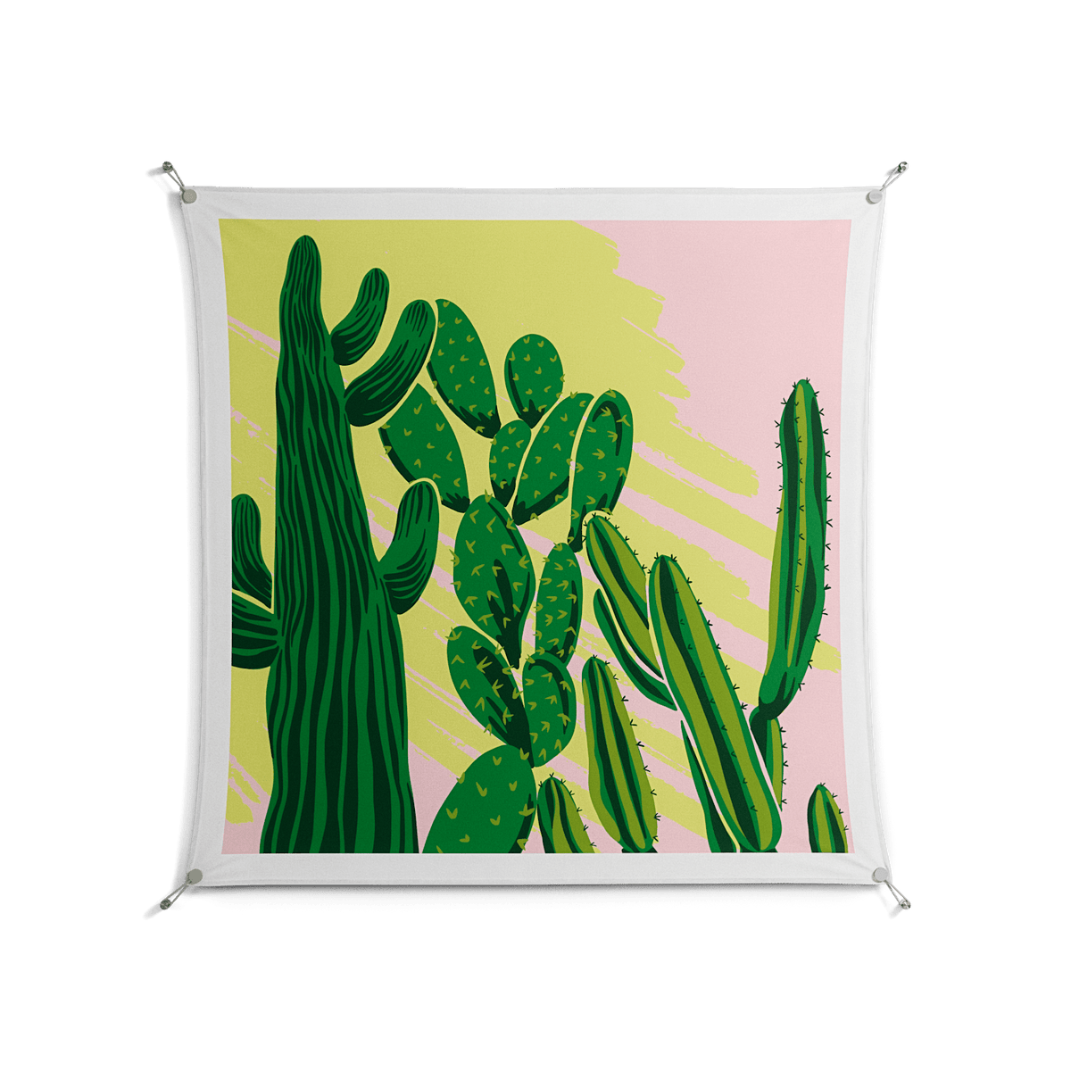 Cactus Sky - Work On Wall - Amy Suther - Silver - 140 x 140 cm