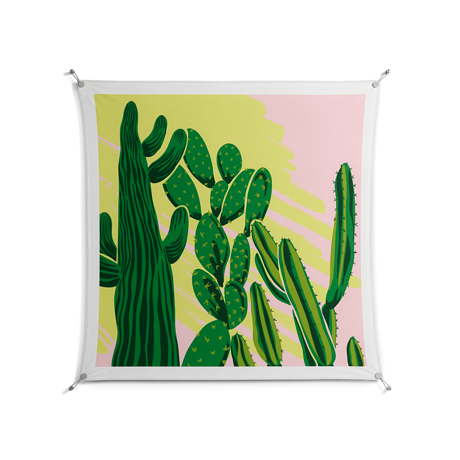 Cactus Sky - Work On Wall - Amy Suther - Silver - 140 x 140 cm
