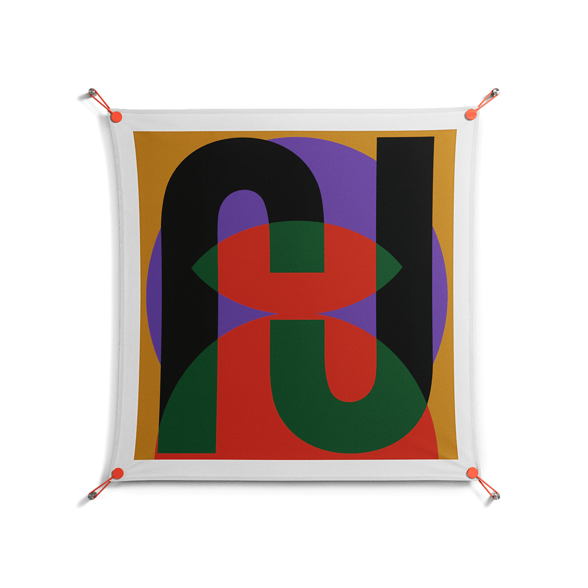 JJ - Work On Wall - Oluwasheyi Adebayo - Orange - 90 x 90 cm