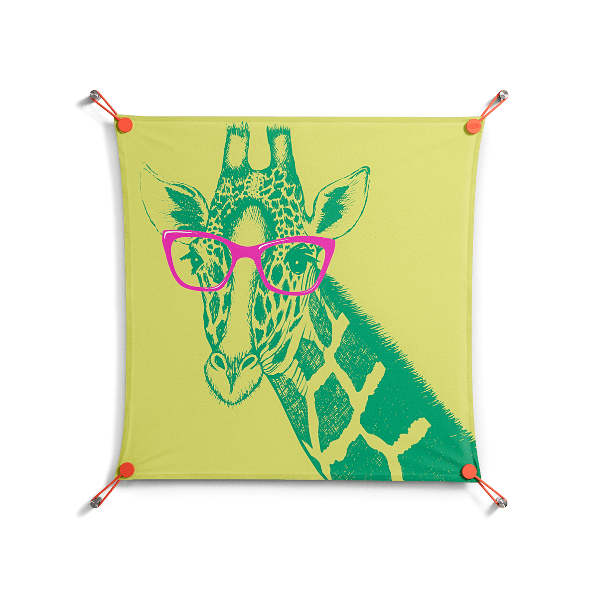 Wise Giraffe - Work On Wall - Amy Suther - Orange - 70 x 70 cm