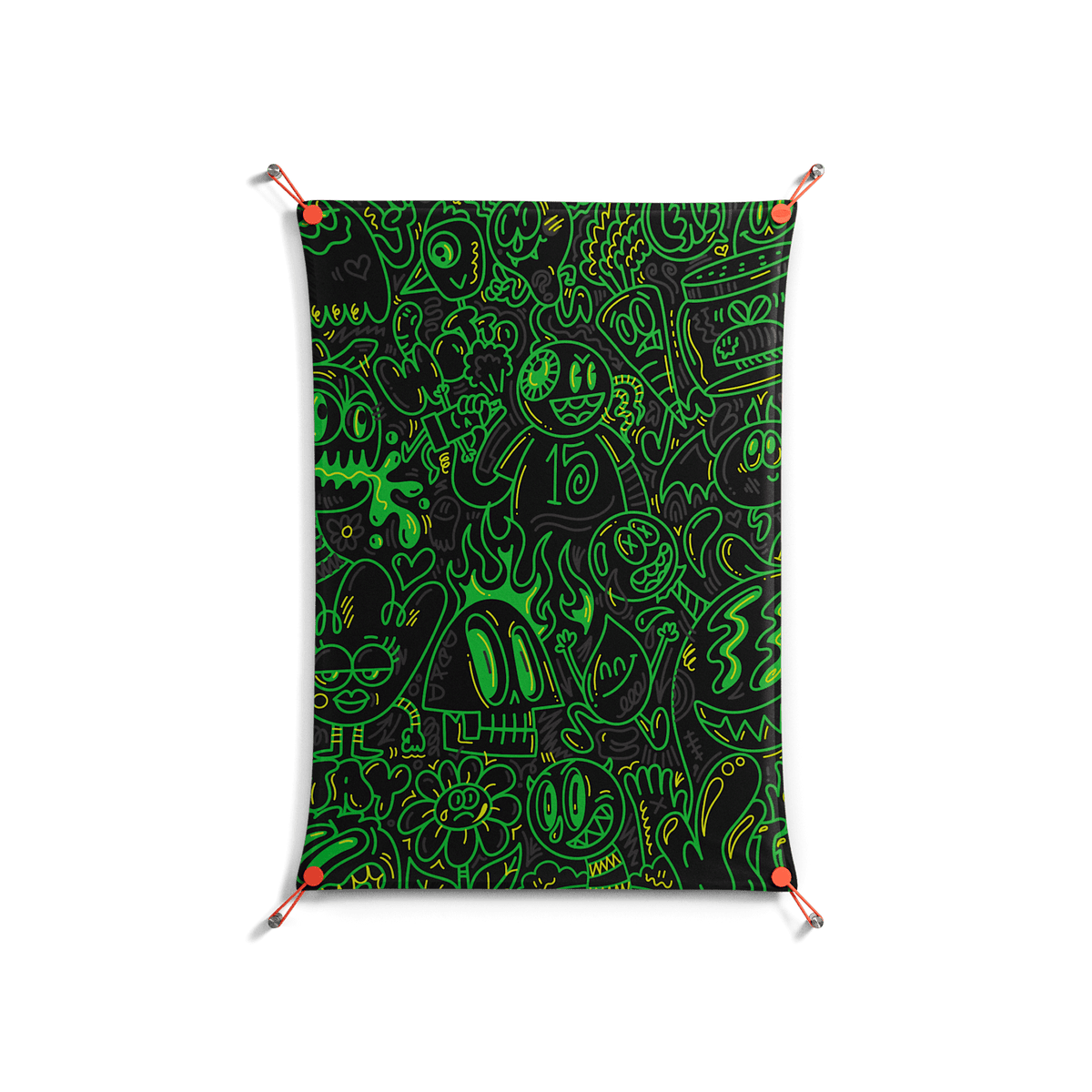 Wottosque Green - Work On Wall - Craig Watkins - Orange - 70 x 100 cm