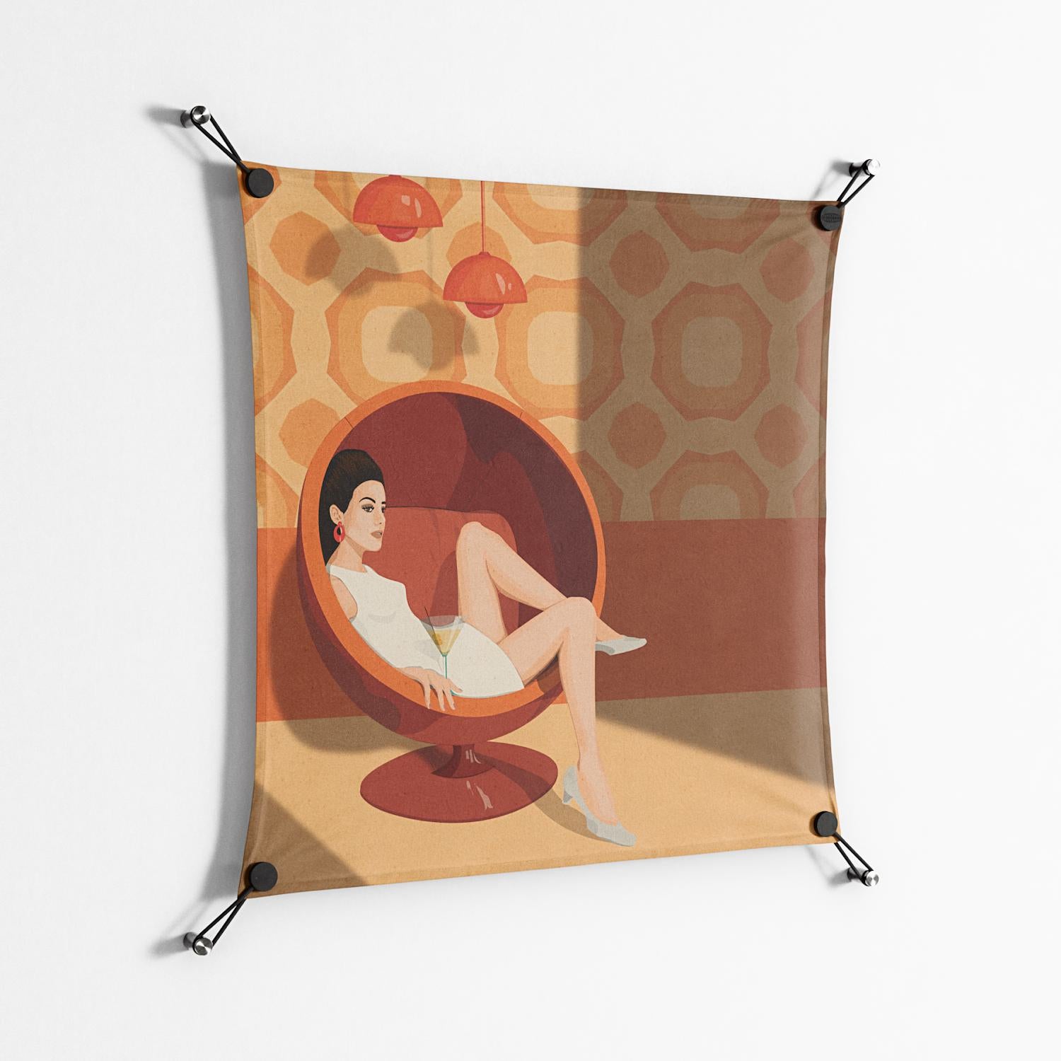 Women in ballchair - Work On Wall - Kristin Eriksson - Black - 70 x 70 cm