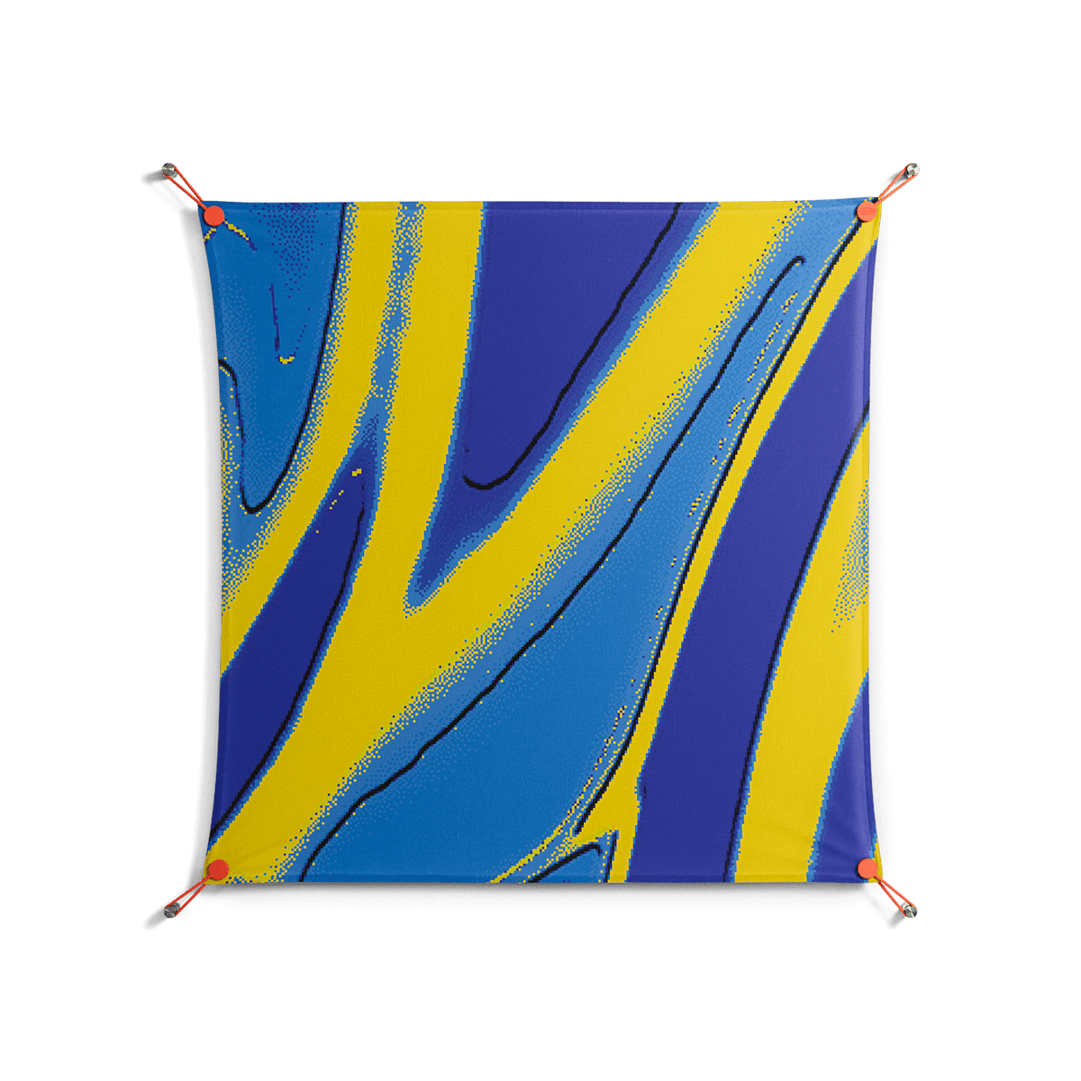 Blue Gale - Work On Wall - Oluwasheyi Adebayo - Orange - 90 x 90 cm