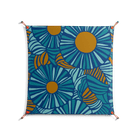 Bellis Bounty Blue - Work On Wall - Amy Suther - Orange - 90 x 90 cm