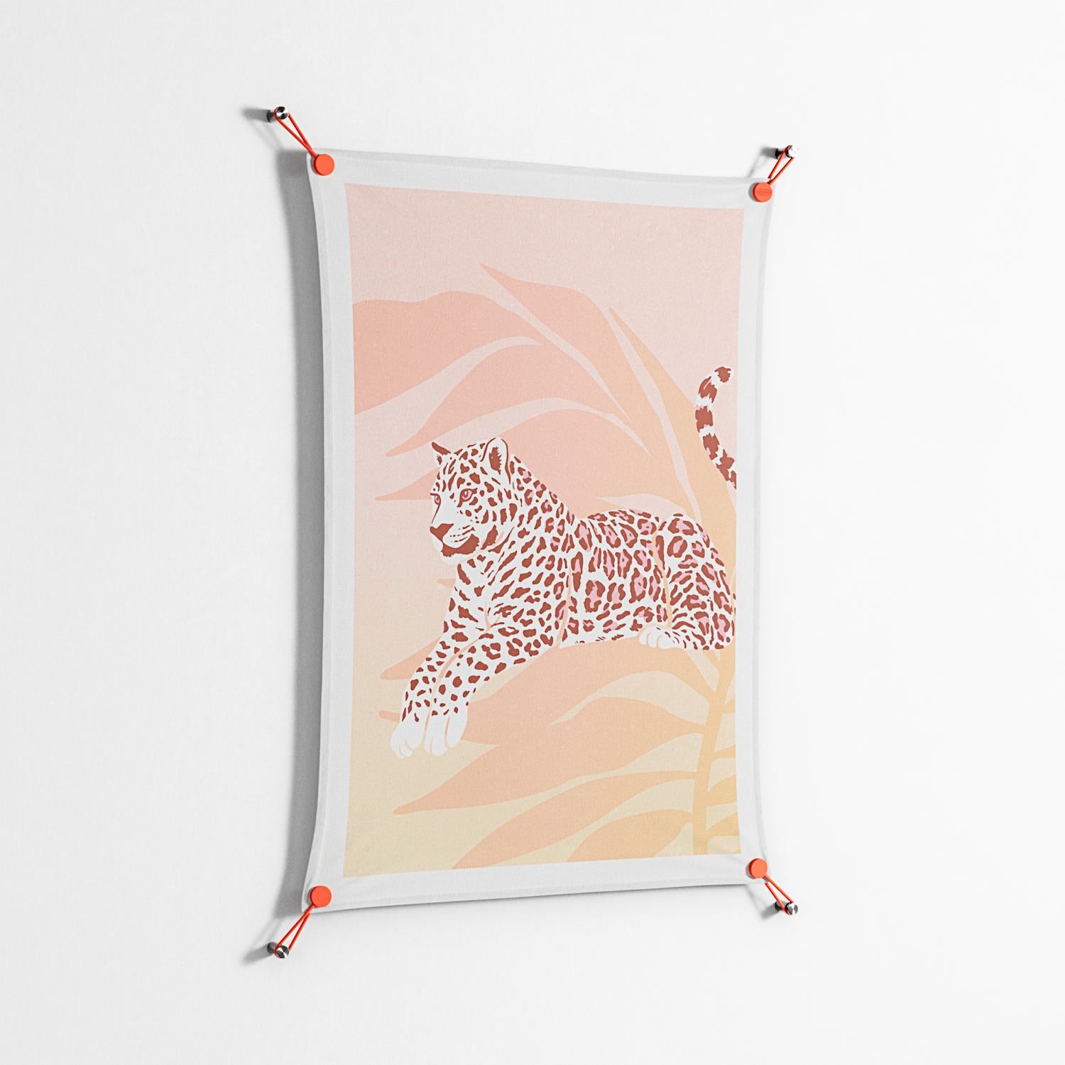 Pastel Leopard - Work On Wall - Amy Suther - Orange - 70 x 100 cm