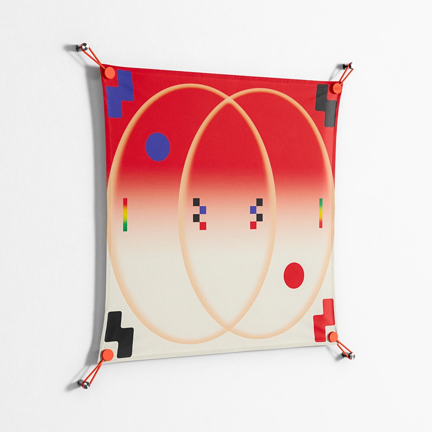 Parallel Mirage - Work On Wall - Oluwasheyi Adebayo - Orange - 70 x 70 cm