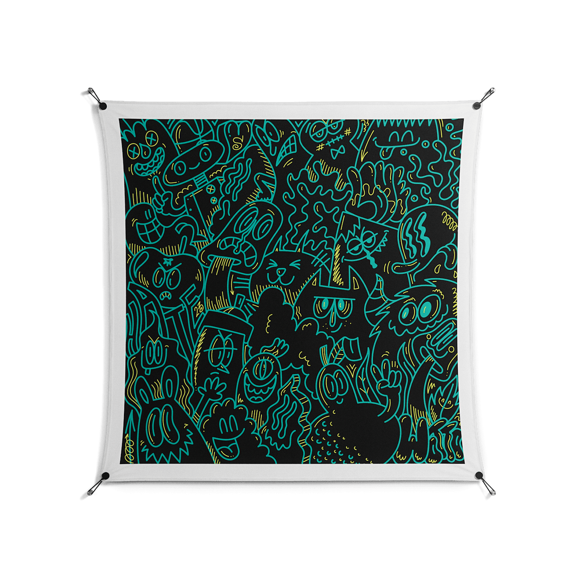 The Green Line - Work On Wall - Craig Watkins - Black - 140 x 140 cm