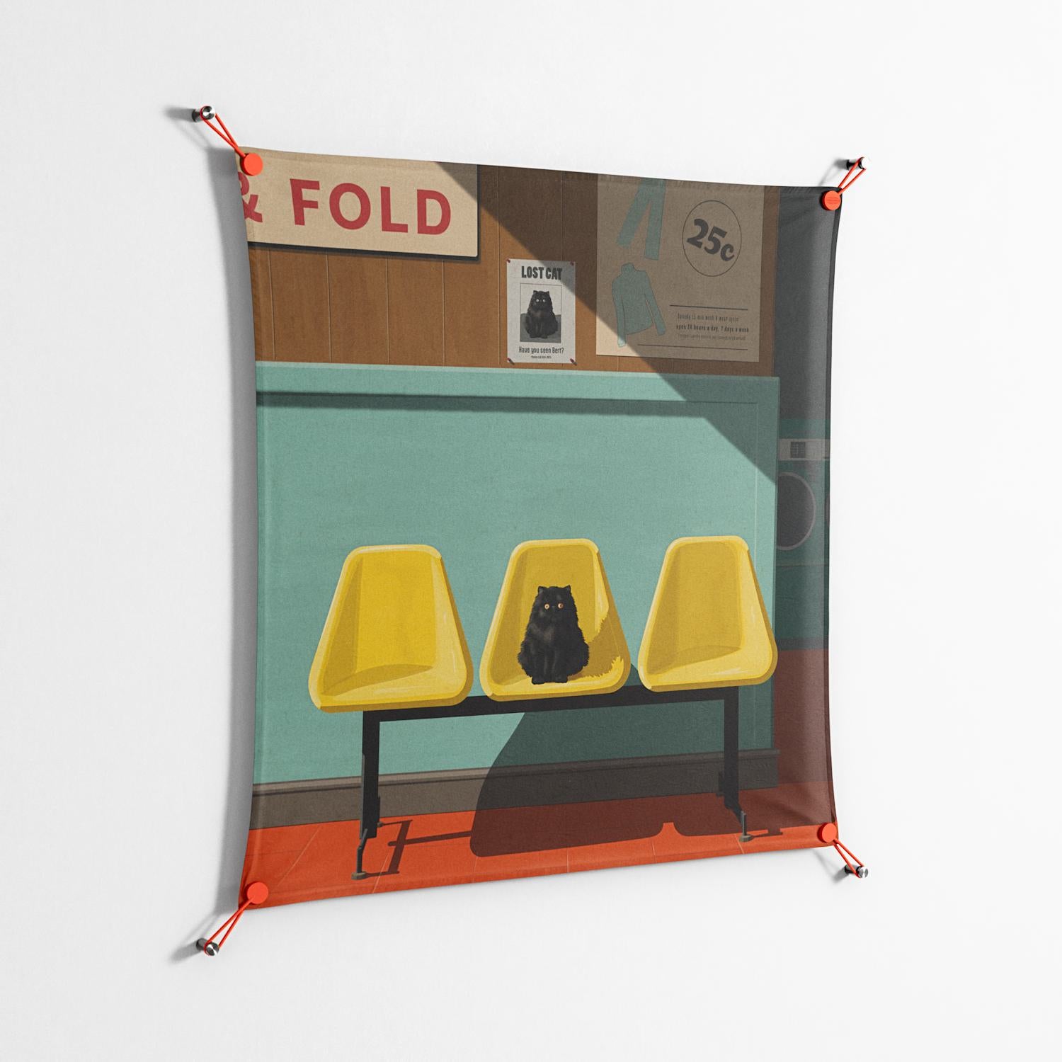 Have You Seen Bert - Work On Wall - Kristin Eriksson - Orange - 90 x 90 cm