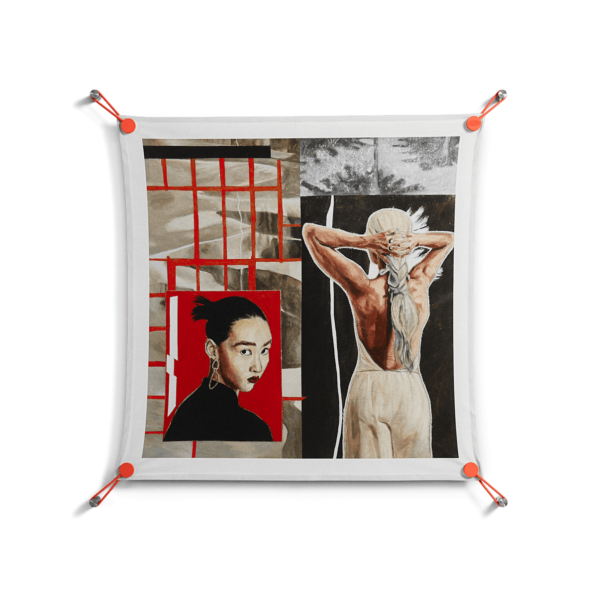 Where We Belong - Work On Wall - Sophie Goudman - Orange - 70 x 70 cm