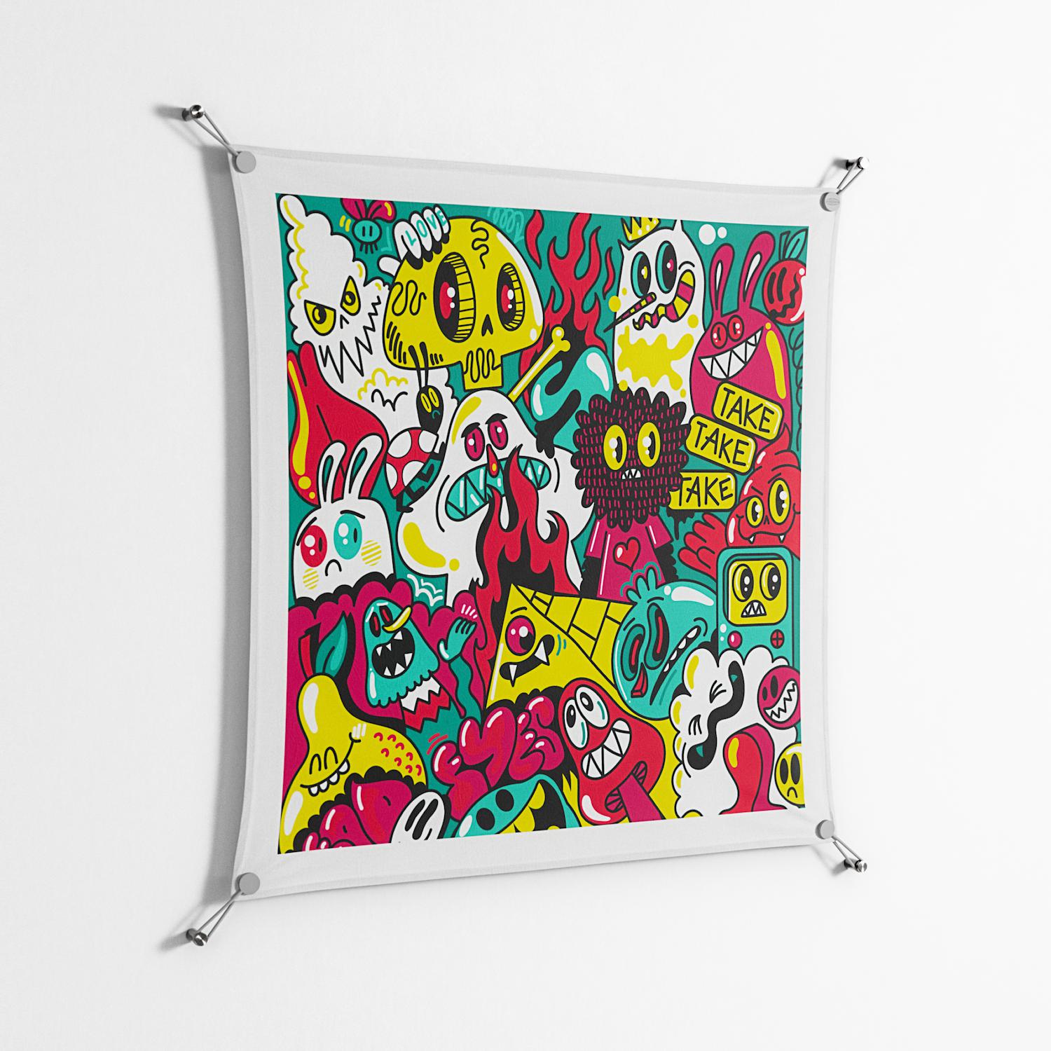Fridays I'm In Love - Work On Wall - Craig Watkins - Silver - 90 x 90 cm