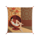 Women in ballchair - Work On Wall - Kristin Eriksson - Orange - 90 x 90 cm