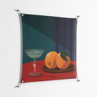 Bubbles & Oranges - Work On Wall - Kristin Eriksson - Silver - 90 x 90 cm