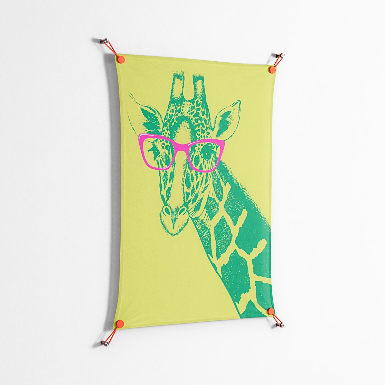 Wise Giraffe - Work On Wall - Amy Suther - Orange - 70 x 100 cm