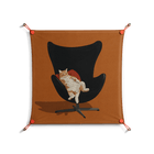 Cat in Chair B - Work On Wall - Kristin Eriksson - Orange - 70 x 70 cm