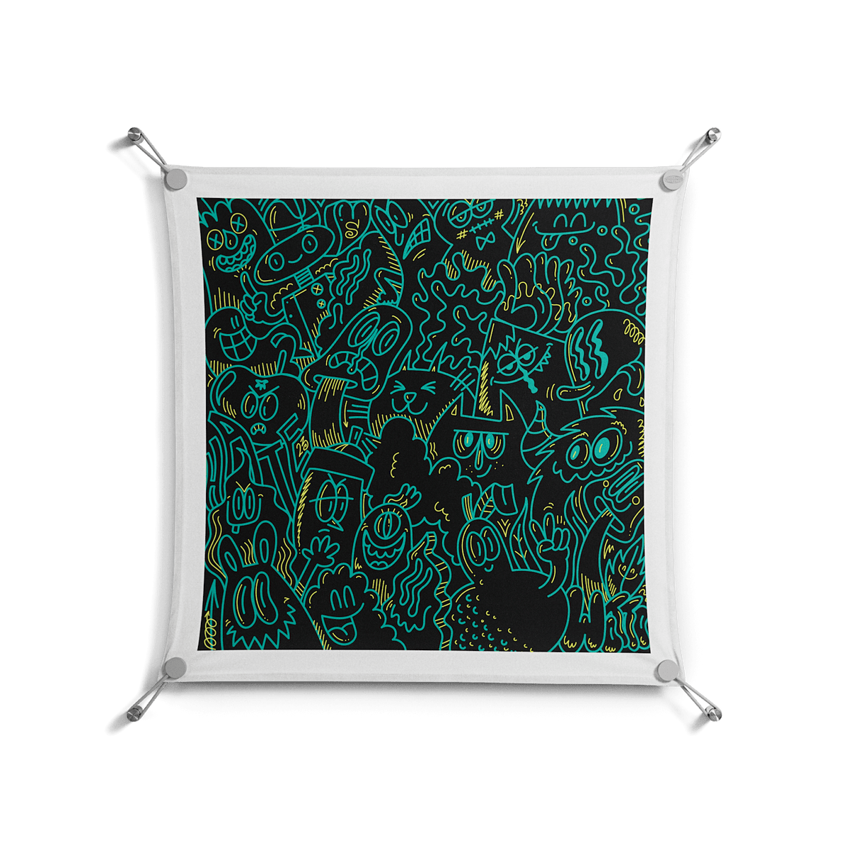 The Green Line - Work On Wall - Craig Watkins - Silver - 70 x 70 cm