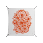 Orange Flowers 1 - Work On Wall - Katie O’Shea - Silver - 90 x 90 cm