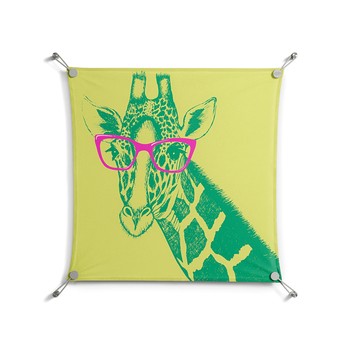 Wise Giraffe - Work On Wall - Amy Suther - Silver - 70 x 70 cm