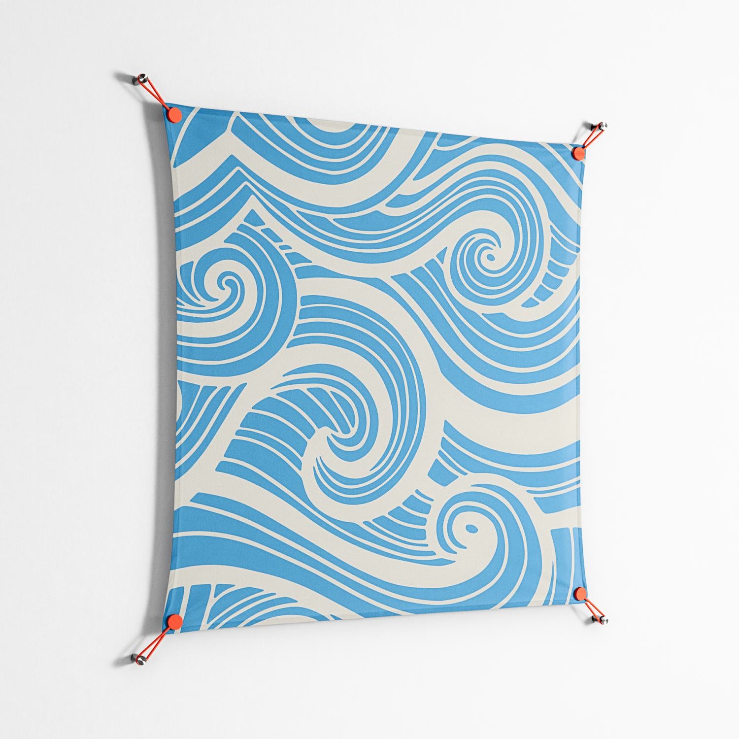 Ocean Flow - Work On Wall - Amy Suther - Orange - 90 x 90 cm