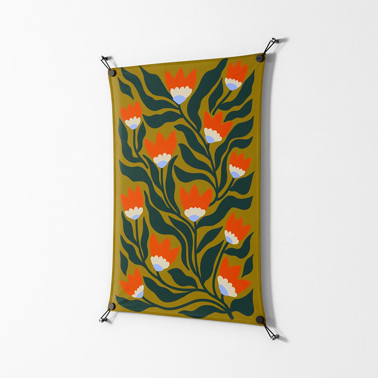 Blooming Folk Garden - Work On Wall - Sandra Hutter - Black - 70 x 100 cm