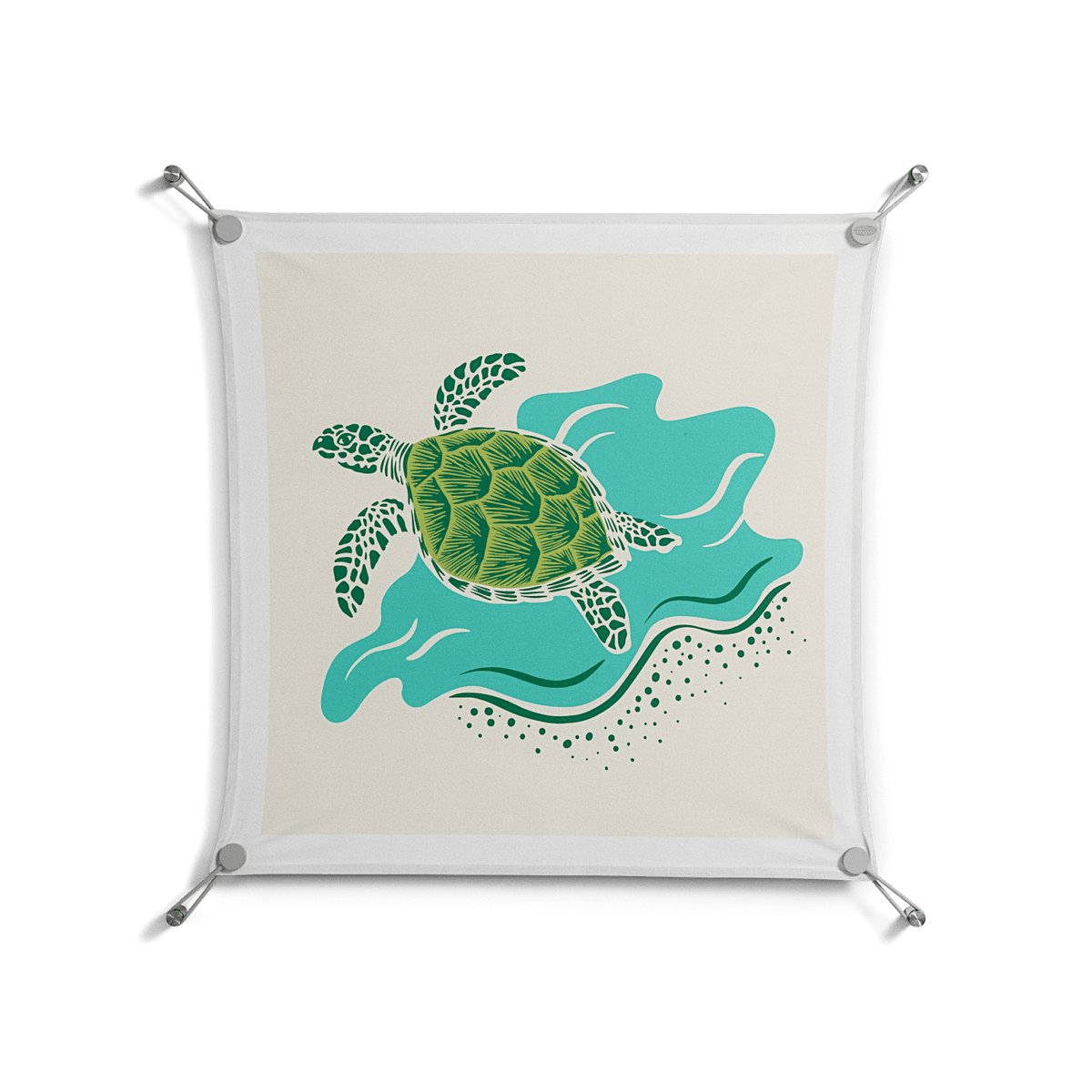 Sea Turtle - Work On Wall - Amy Suther - Silver - 70 x 70 cm