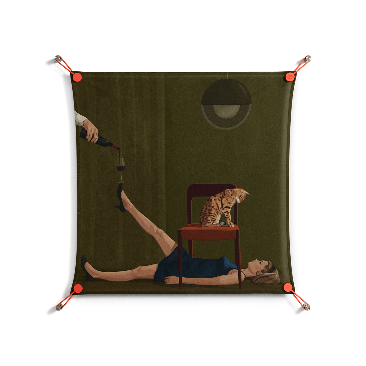 Friday Night Rituals - Work On Wall - Kristin Eriksson - Orange - 70 x 70 cm