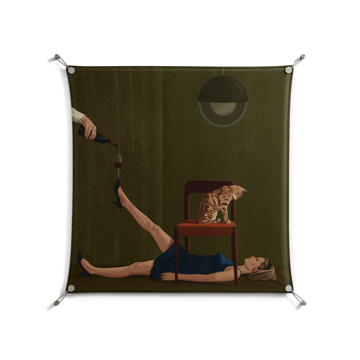 Friday Night Rituals - Work On Wall - Kristin Eriksson - Silver - 90 x 90 cm