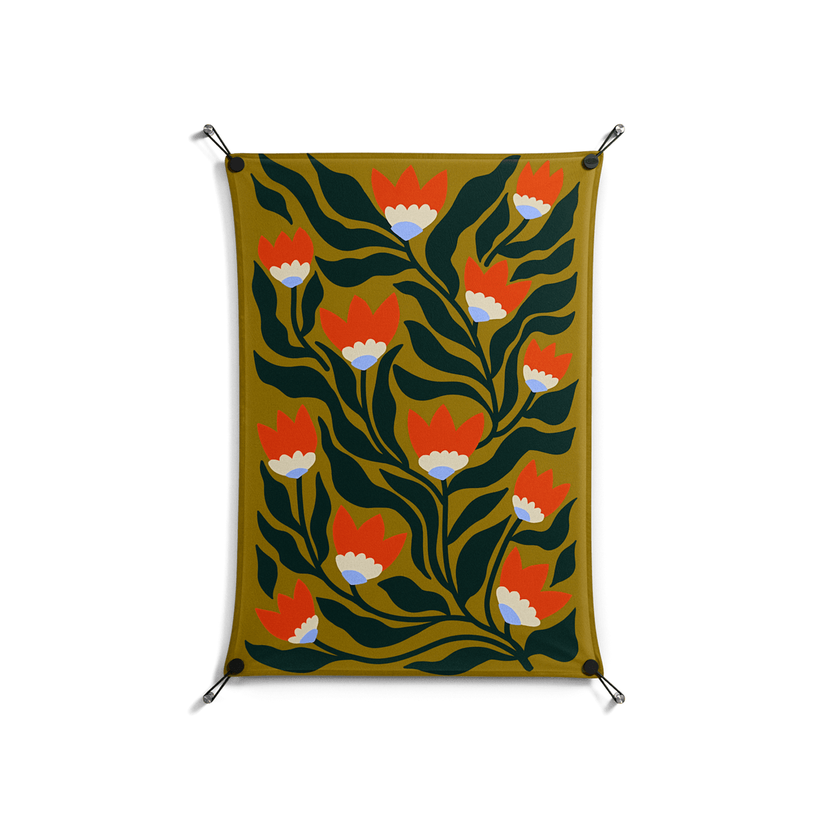 Blooming Folk Garden - Work On Wall - Sandra Hutter - Black - 70 x 100 cm