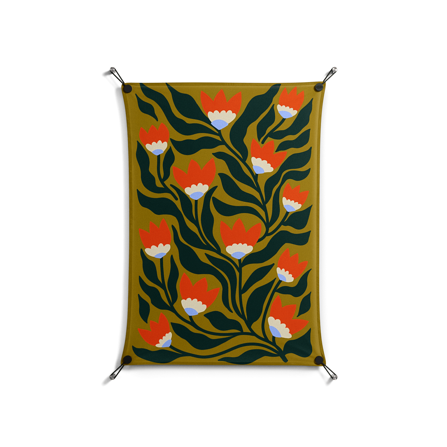 Blooming Folk Garden - Work On Wall - Sandra Hutter - Black - 70 x 100 cm