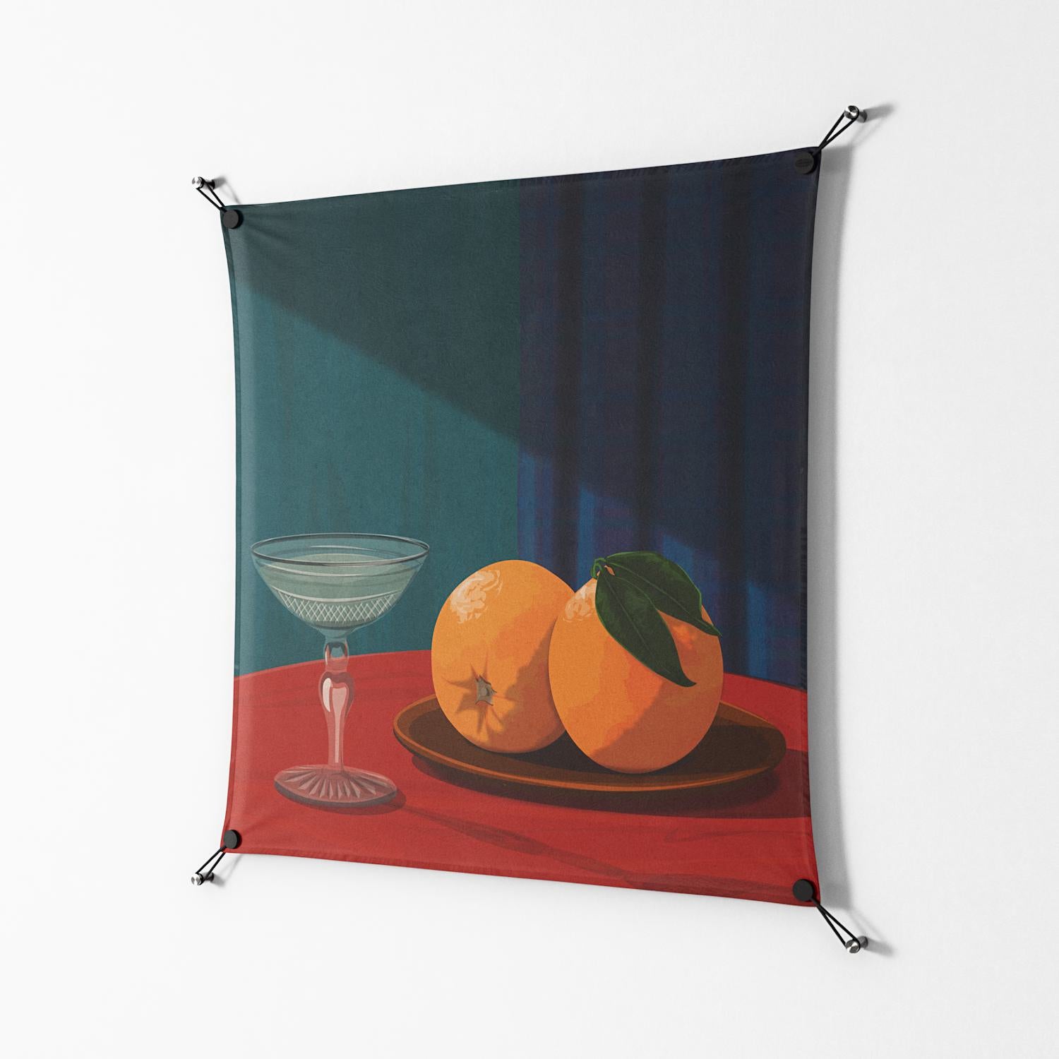 Bubbles & Oranges - Work On Wall - Kristin Eriksson - Black - 90 x 90 cm