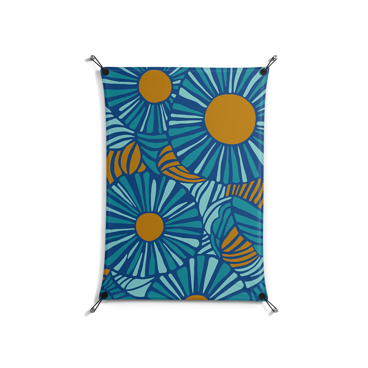 Bellis Bounty Blue - Work On Wall - Amy Suther - Black - 70 x 100 cm