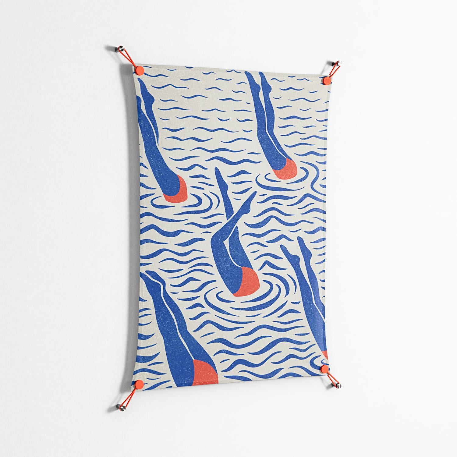 Immersive Dive - Work On Wall - Amy Suther - Orange - 70 x 100 cm