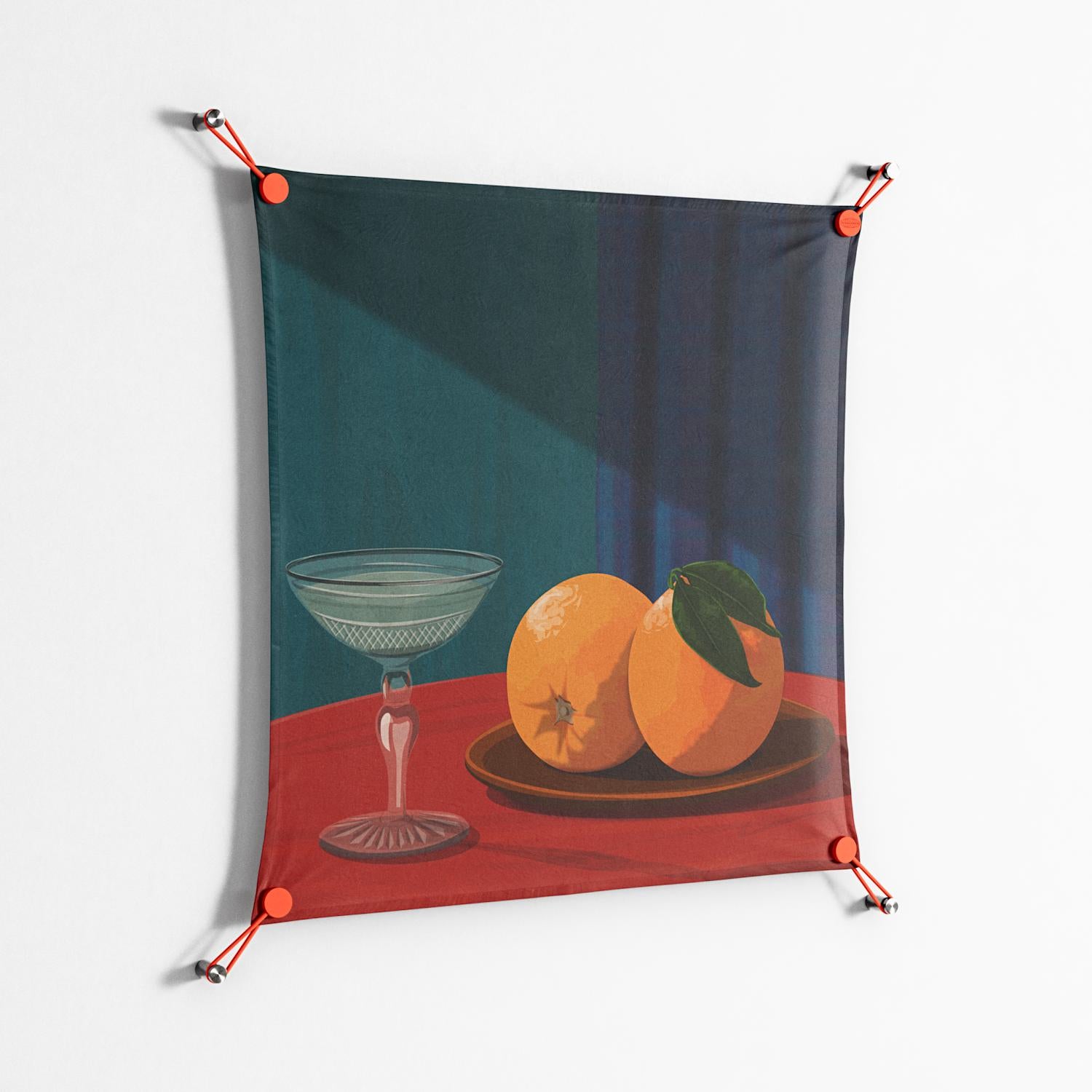 Bubbles & Oranges - Work On Wall - Kristin Eriksson - Orange - 70 x 70 cm