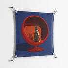 Cat in Chair C - Work On Wall - Kristin Eriksson - Silver - 70 x 70 cm