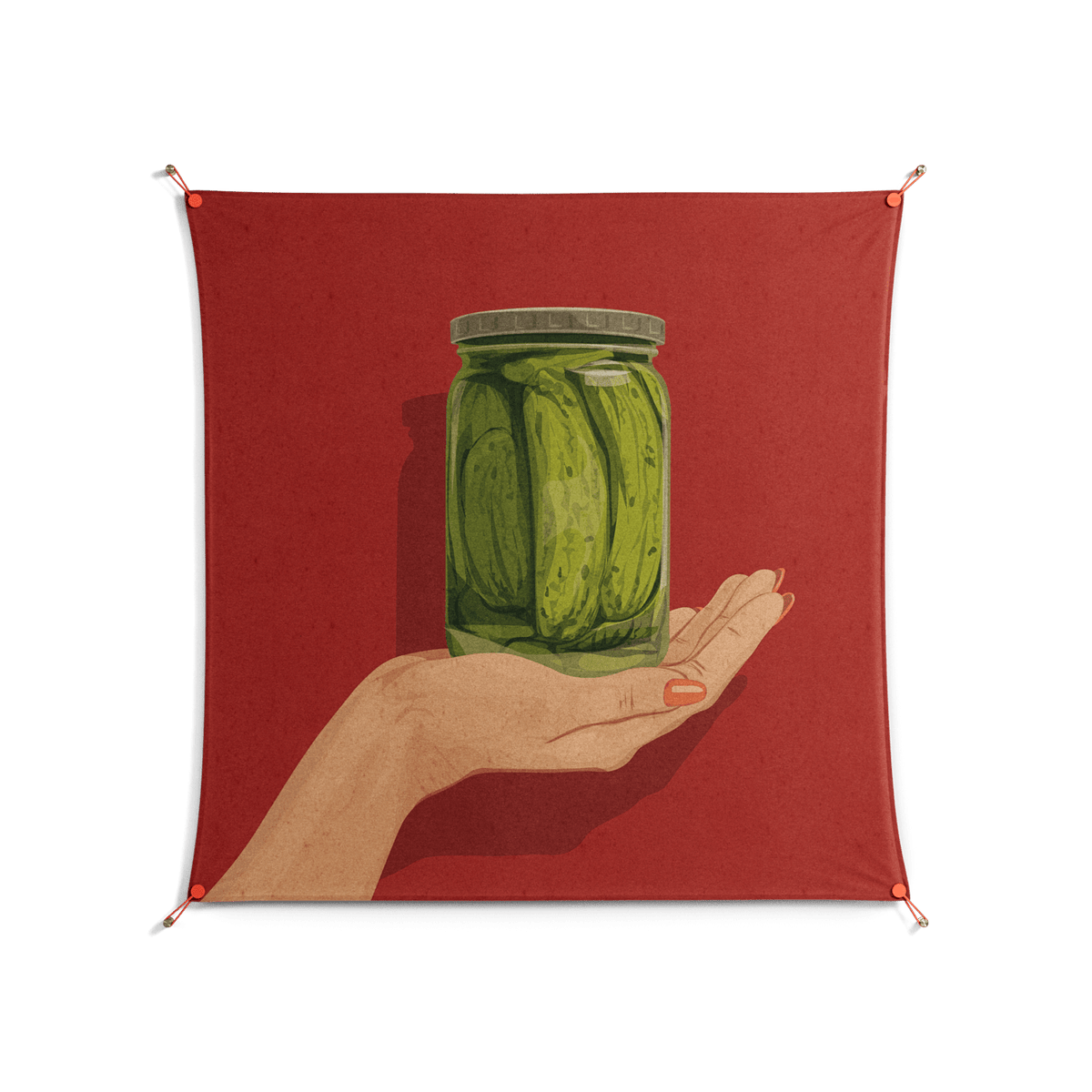 Pickles - Work On Wall - Kristin Eriksson - Orange - 140 x 140 cm