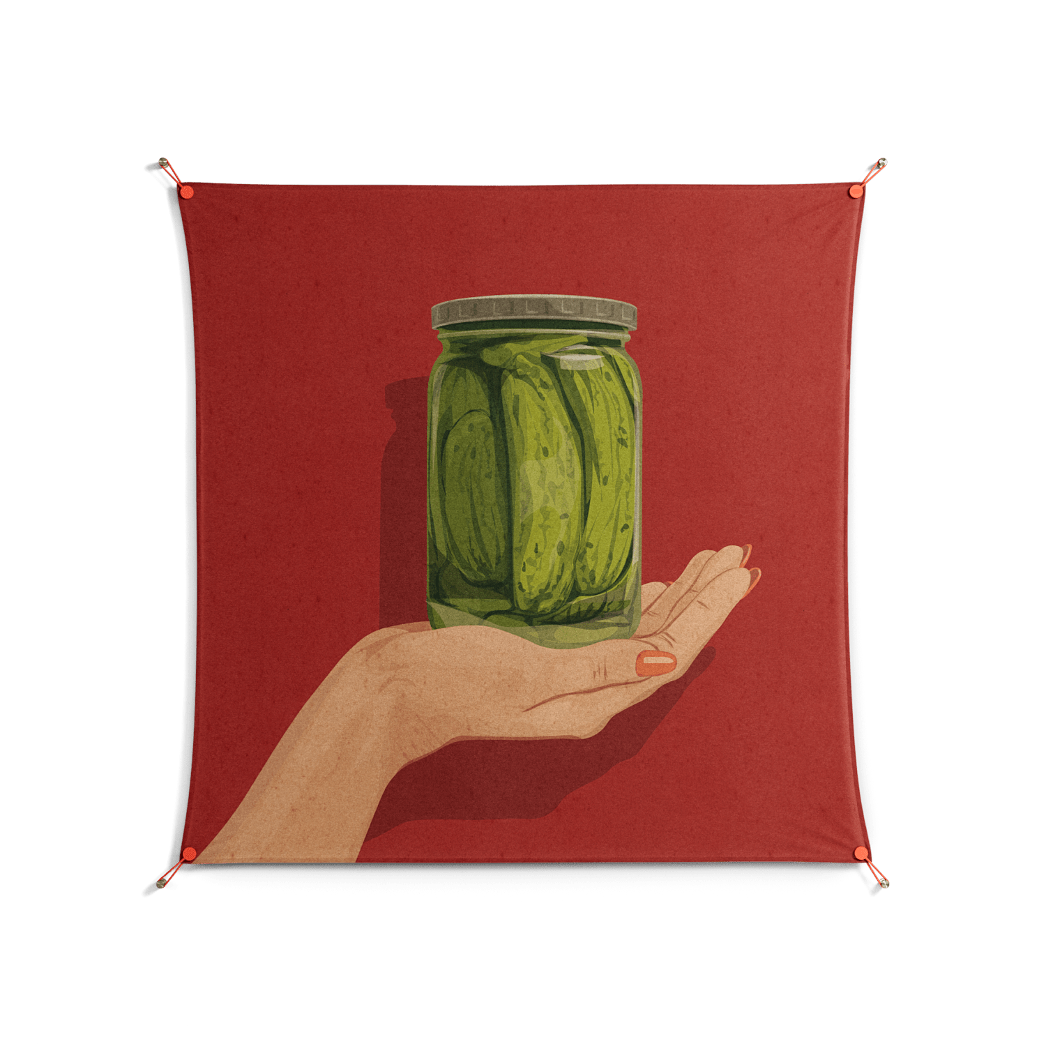 Pickles - Work On Wall - Kristin Eriksson - Orange - 140 x 140 cm