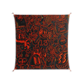 Wottosque Red - Work On Wall - Craig Watkins - Orange - 140 x 140 cm