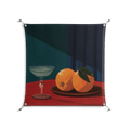 Bubbles & Oranges - Work On Wall - Kristin Eriksson - Silver - 90 x 90 cm