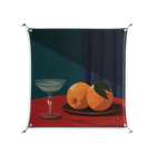 Bubbles & Oranges - Work On Wall - Kristin Eriksson - Silver - 90 x 90 cm