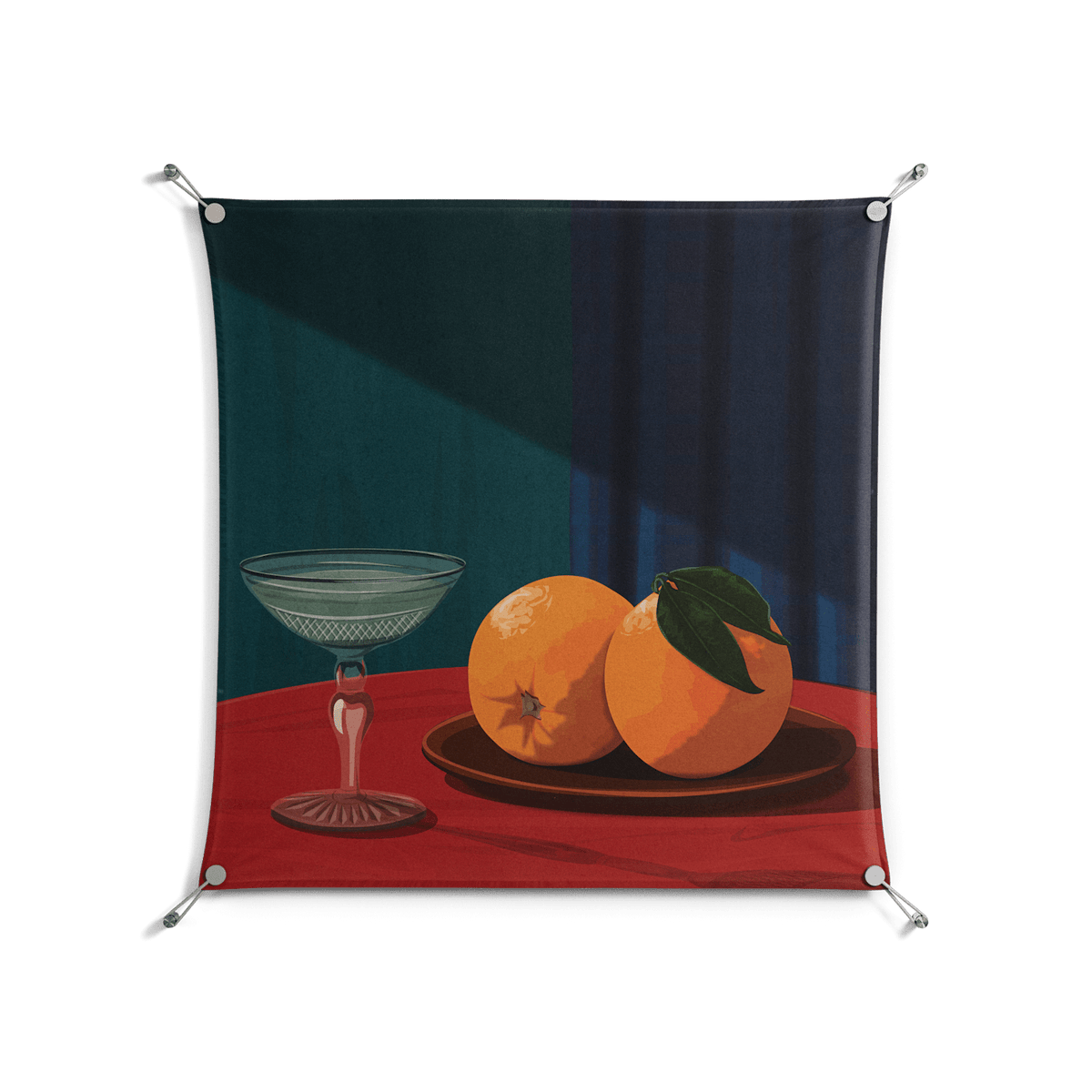 Bubbles & Oranges - Work On Wall - Kristin Eriksson - Silver - 90 x 90 cm