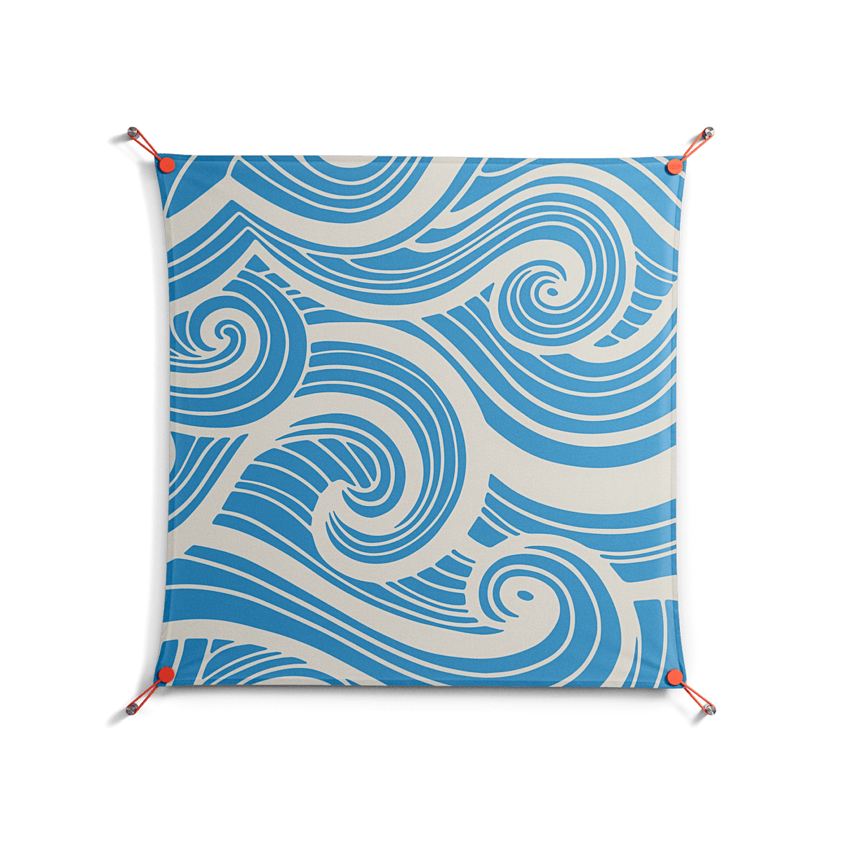 Ocean Flow - Work On Wall - Amy Suther - Orange - 90 x 90 cm