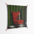 The Man Behind The Curtain - Work On Wall - Kristin Eriksson - Orange - 90 x 90 cm