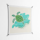 Sea Turtle - Work On Wall - Amy Suther - Black - 140 x 140 cm