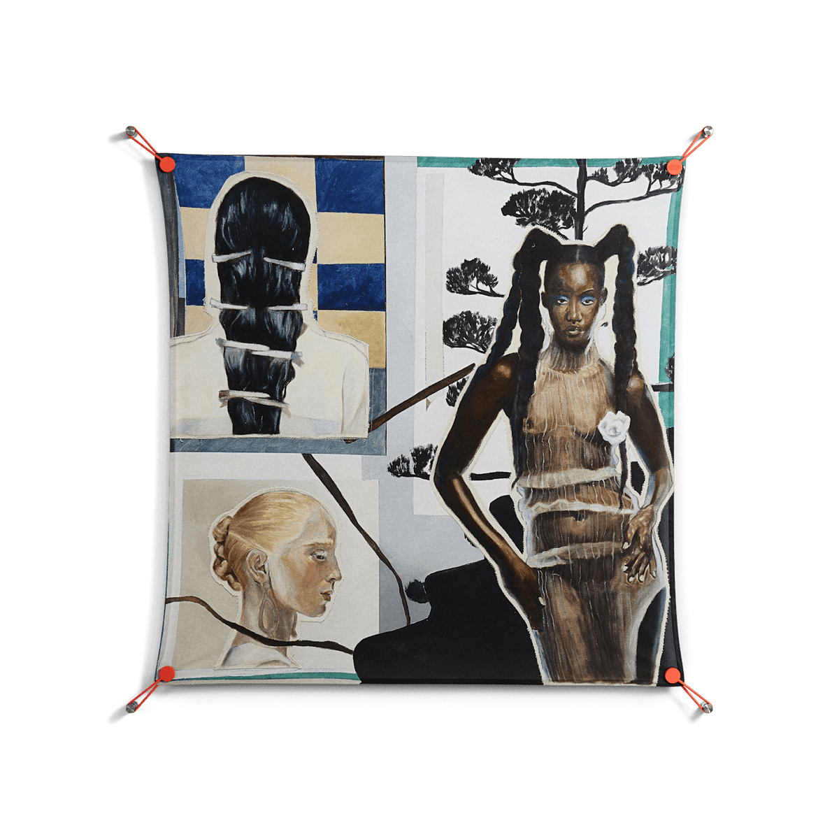 Dreaming With Open Eyes - Work On Wall - Sophie Goudman - Orange - 90 x 90 cm